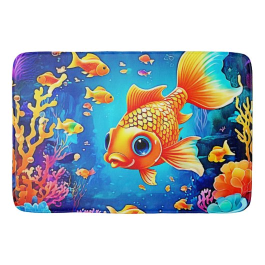 Tapis De Bain Conception dynamique du monde des poissons sous-ma (Devant)