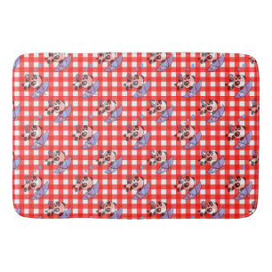 Tapis De Bain Conception En vichy chèque rouge