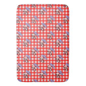 Tapis De Bain Conception En vichy chèque rouge (devant Vertical)