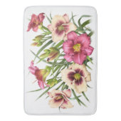 Tapis De Bain Conception florale de jardin d'hémérocalle rouge (devant Vertical)