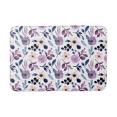 Tapis De Bain Conception florale délicate avec feuilles de lavan (Devant)