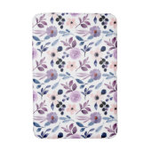 Tapis De Bain Conception florale délicate avec feuilles de lavan (Devant (Vertical))
