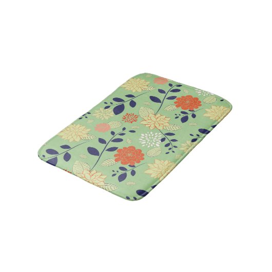 Tapis De Bain Conception florale rétro (Angle)