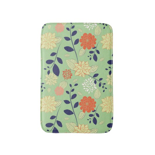 Tapis De Bain Conception florale rétro (Devant (Vertical))