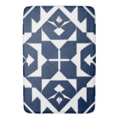 Tapis De Bain Conception géométrique bleue abstraite (devant Vertical)