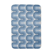 Tapis De Bain Conception géométrique des vagues en bleu (Devant (Vertical))