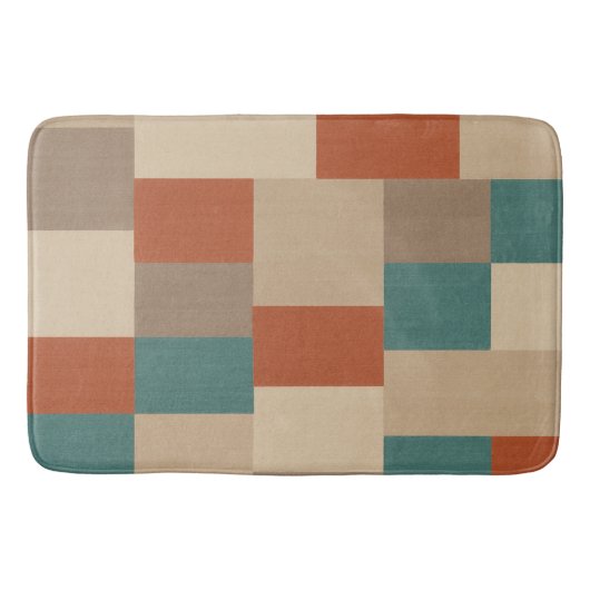 Tapis De Bain Conception géométrique moderne aux tons terreux (Devant)