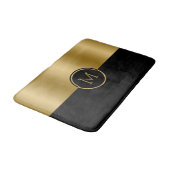Tapis De Bain Conception géométrique personnalisée Gold & Black (Angle)