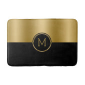 Tapis De Bain Conception géométrique personnalisée Gold & Black (Devant)