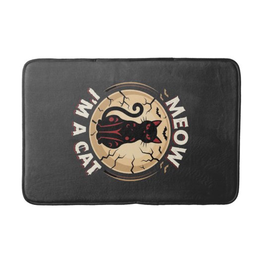 Tapis De Bain Conception graphique de chat Meow Halloween_1 (Devant)