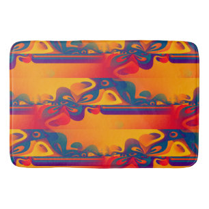 Tapis De Bain Conception graphique transparente - jaune rouge I