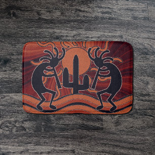Tapis De Bain Conception Kokopelli de sud-ouest de cactus de Sun
