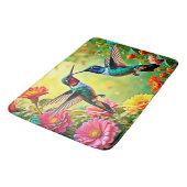 Tapis De Bain Conception magique de colibri aux tons bijoux (Angle)