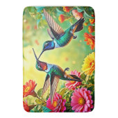 Tapis De Bain Conception magique de colibri aux tons bijoux (devant Vertical)