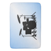 Tapis De Bain Conception Musicale de Batterie Bleue (devant Vertical)