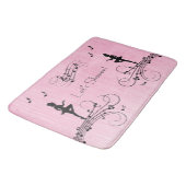 Tapis De Bain Conception Musicale de Douche Rose (Angle)