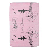 Tapis De Bain Conception Musicale de Douche Rose (devant Vertical)