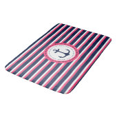 Tapis De Bain Conception nautique d'Ancre de rayures de roses (Angle)