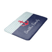 Tapis De Bain Conception Nautique Personnalisée Avec Nom De Fami (Angle)