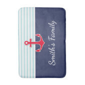 Tapis De Bain Conception Nautique Personnalisée Avec Nom De Fami (Devant (Vertical))