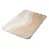Tapis De Bain Conception neutre terreuse de vagues de mode rétro (Angle)