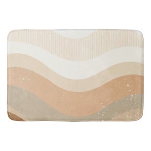 Tapis De Bain Conception Neutre Terreuse Rétro Mod Waves