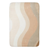 Tapis De Bain Conception Neutre Terreuse Rétro Mod Waves (devant Vertical)