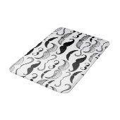 Tapis De Bain Conception noire et blanche drôle de moustache (Angle)