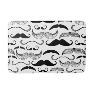 Tapis De Bain Conception noire et blanche drôle de moustache