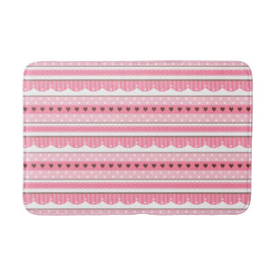 Tapis De Bain Conception rose-clair mignonne et Girly de motif