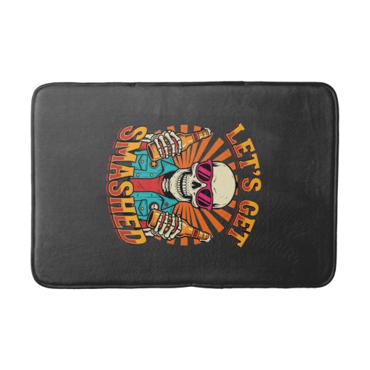 Tapis De Bain Conception squelette de bière écrasée Halloween dr (Devant)