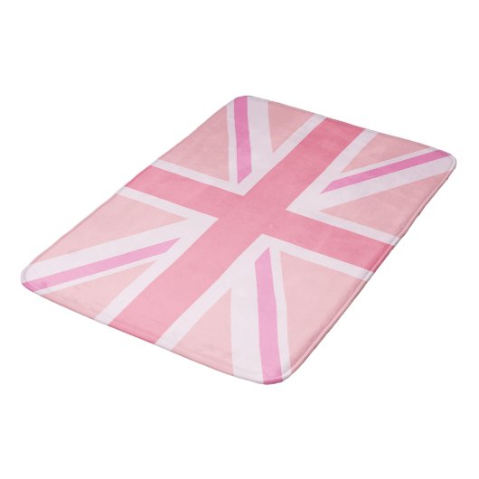 Tapis De Bain Conception Union Jack rose/Drapeau (Angle)