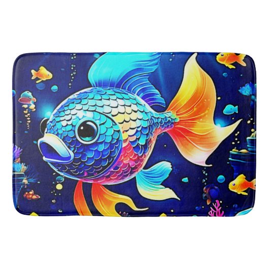 Tapis De Bain Conception Vibrante du poisson de récif (Devant)