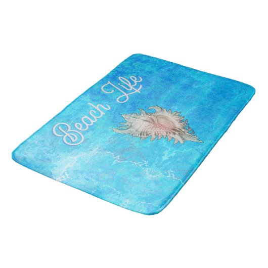Tapis De Bain Conch Shell "Beach Life" (Angle)