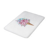 Tapis De Bain Cône rose Sakura crème glacée gaufre (Angle)