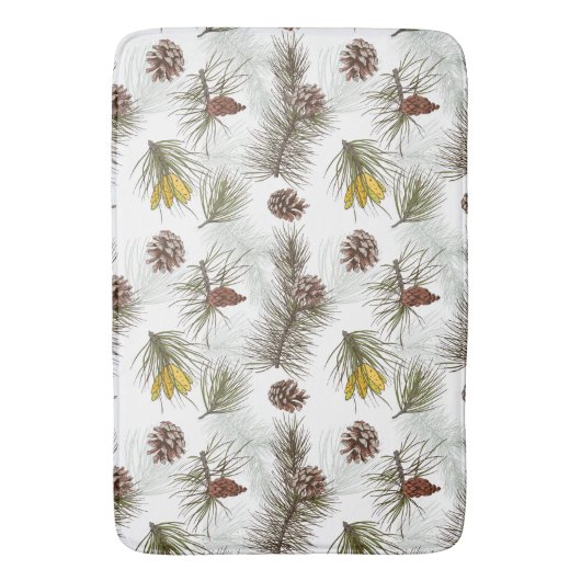 Tapis De Bain Cônes de pin d'automne (devant Vertical)