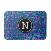 Tapis De Bain Confetti bleu violet points gras monogramme sur tu (Devant)
