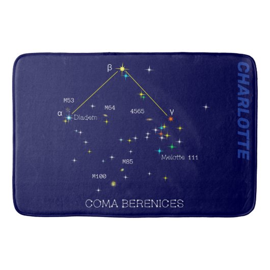 Tapis De Bain Constellation Coma Berenices de l'hémisphère Nord (Devant)