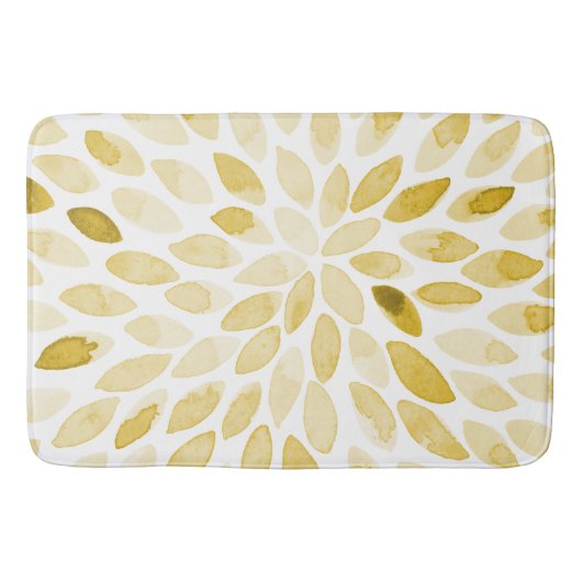 Tapis De Bain Contours de brosse jaune aquarelle (Devant)