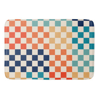 Tapis De Bain Contrôle coloré À damiers Motif de tableau de bord