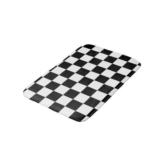Tapis De Bain Contrôleur blanc noir (Angle)