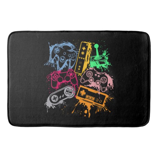 Tapis De Bain Contrôleurs de console de jeu vidéo Retro 80's 90' (Devant)