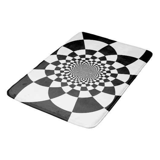 Tapis De Bain Contrôleurs hyper abstraits de tuiles noirs et (Angle)