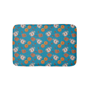 Tapis De Bain Cookies, petits pains : motif arrière - plan bleu