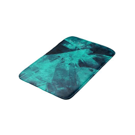 Tapis De Bain Cool Abstrait Jagged Blue Art (Angle)