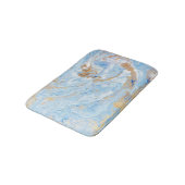 Tapis De Bain Cool Bleu Marbre d'or, Granit, Texture de pierre (Angle)