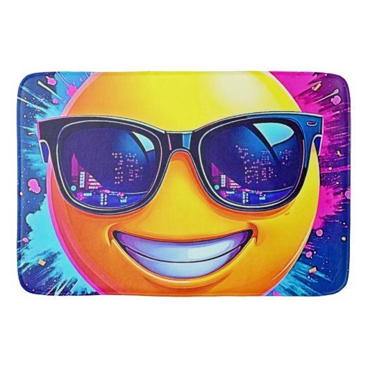 Tapis De Bain Cool 😎 Emoji Fun (Devant)