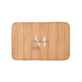 Tapis De Bain Cool imprimé bois de bambou brun clair Monogramme (Devant)