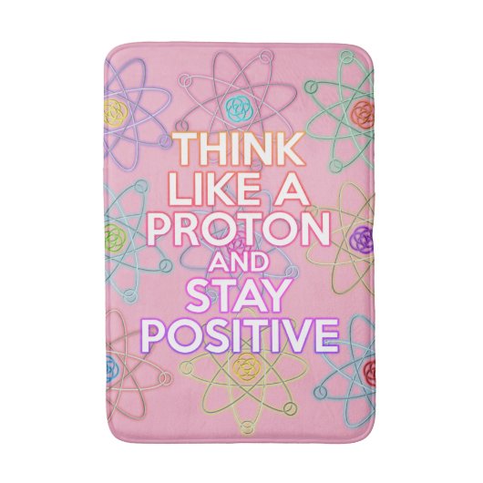 Tapis De Bain Cool Modern Positive Science Citation Girly Pink (Devant (Vertical))