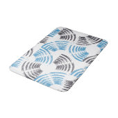 Tapis De Bain Cool, moderne, bleu abstrait tendance (Angle)